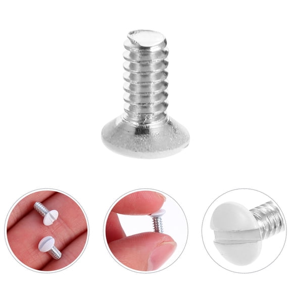 YUNLIGHTS White Wall Plate Screws Carbon Steel Outlet Cover Replacement for Home 200Pcs