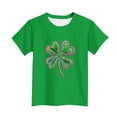 thumbnail image 5 of Pileajo Kids St Patrick's Day Shirts Short Sleeve Round Neck Shamrock Graphic Printed Tees Boys Girls Summer Tops, 5 of 5