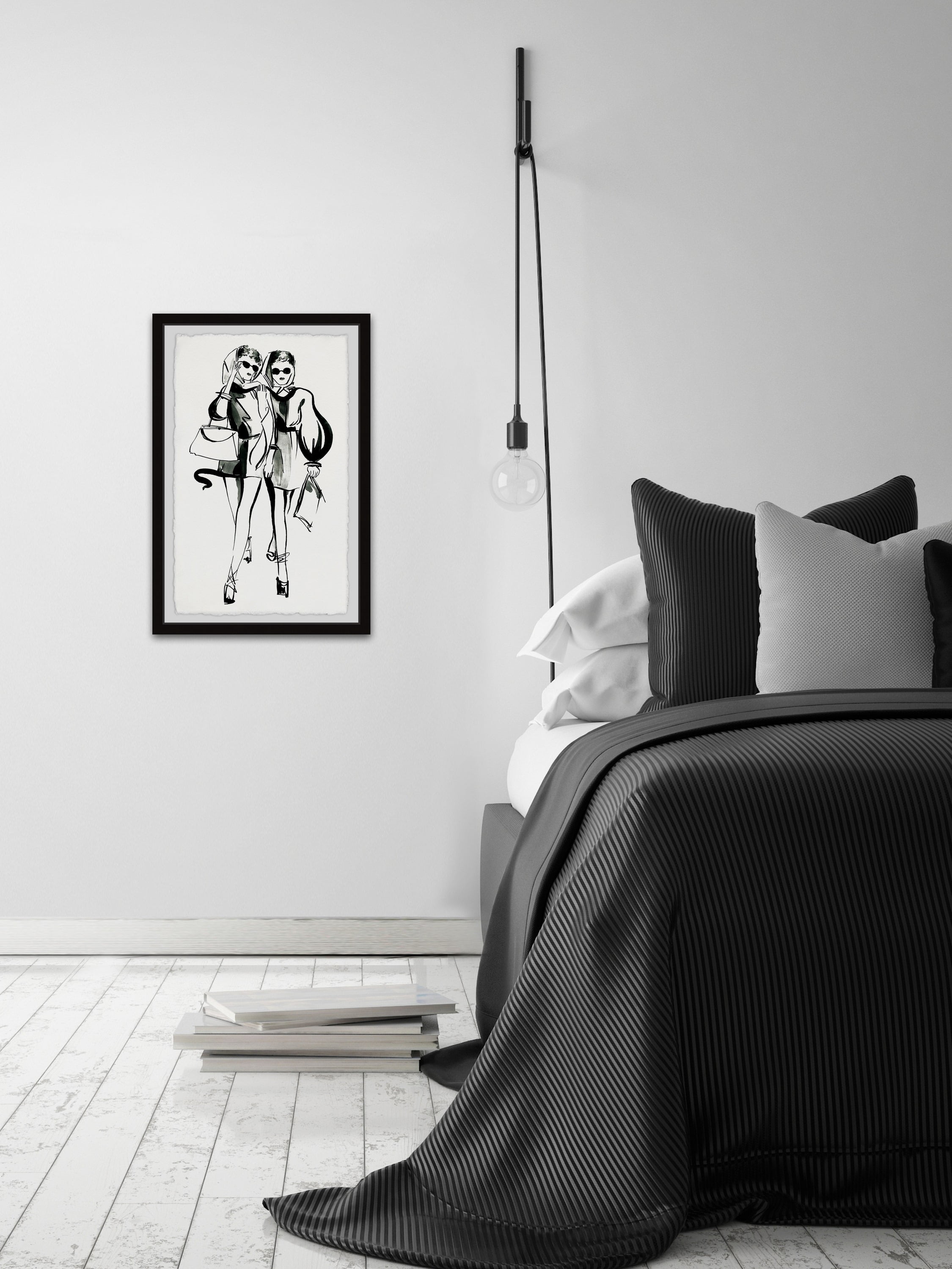 Marmont Hill Twin Fashionistas II Framed Wall Art
