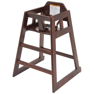 Winco CHH-103 High Chair with Buckle Strap Stackable Mahogany Finish, Unassembled Hardwood