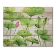 thumbnail image 3 of Designart 'Ancient Pink Lotuses In The Pond VIII' Traditional Print on Natural Pine Wood, 3 of 5