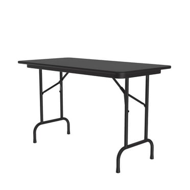 Correll Thermal Fused Laminate Top Folding Table, 24x48", RECTANGULAR, BLACK GRANITE, BLACK
