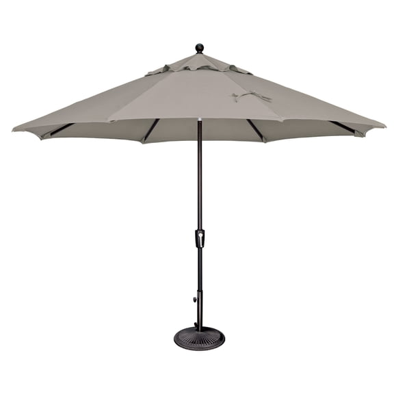 SimplyShade Outdoor Patio Market Umbrella with Push Button Tilt - Gray - 11'