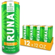 RUNA Energy Drink, Mango, 12 fl oz Can (Pack of 12)