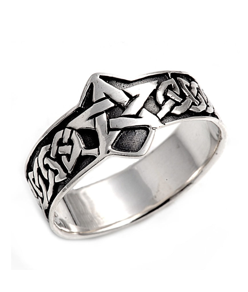 Sterling  Silver 925 Pentagram  In  Tree  Of  Life   Ring   ! New  !!