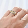 thumbnail image 2 of YIFSIY Silver Gold Gear Spinner Ring Stress-Reducing Anti-anxiety Stainless Steel Rotates Ring for Men Size 10, 2 of 5