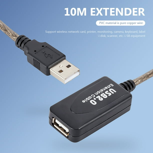 Kuymtek Amplificador de senal de cable repetidor de extension USB 2.0 de 33 pies USB A macho a USB A hembra Bodega Aurrera en linea