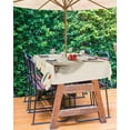thumbnail image 2 of Easter Bunny Outdoor Tablecloth - 54x54 Inch Square Dining Table Cover, Spring Botanical Colorful Leaf Rustic Waterproof Outdoor Table Cloth with Umbrella Hole & Zipper for Picnic/Patio, 2 of 5