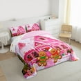 thumbnail image 3 of Manfei Cute Gingerbread Man King Size Comforter Sets,Pink Christmas House Bedding Comforter Set,Merry Christmas Gifts Bedding Set For Girls Kids,Luxury Bedroom Decor Reversible,3pcs, 3 of 8