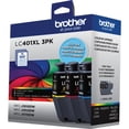 thumbnail image 3 of Brother Genuine LC401XL High-Yield Color Printer Ink Cartridges Cyan, Magenta and Yellow, 3-Pack, 3 of 9