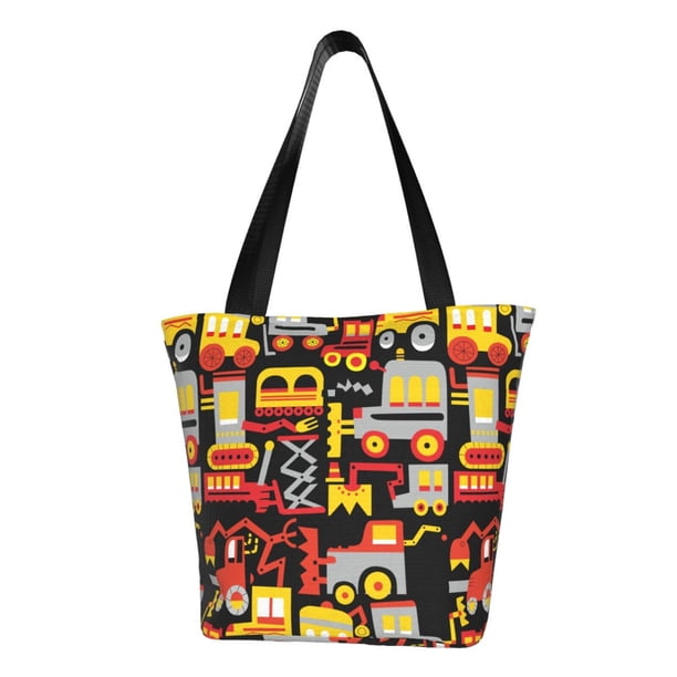 Fotbe Cars Bolsa de Playa con Estampado, Bolsa de Hombro, Bolsa de Mano Espaciosa, Bolsa de Viaje Ligera, Bolsa de Compras Versátil