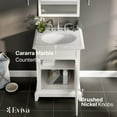 thumbnail image 3 of Eviva Elite Stamford 24" White Bathroom Vanity w/ Double Ogee Edge White Carrara Top, 3 of 7