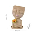 thumbnail image 3 of Resina Cabeza Humana Estatua Maceta Adorno Chica Arreglo Floral Florero (Caqui) Tmvgtek Libre de BPA, 3 of 8