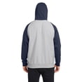 thumbnail image 2 of Team 365 TT96CB Unisex Zone HydroSport Heavyweight Colorblock Hooded Sweatshirt-ATH HT/ SP DK NV-3XL, 2 of 3