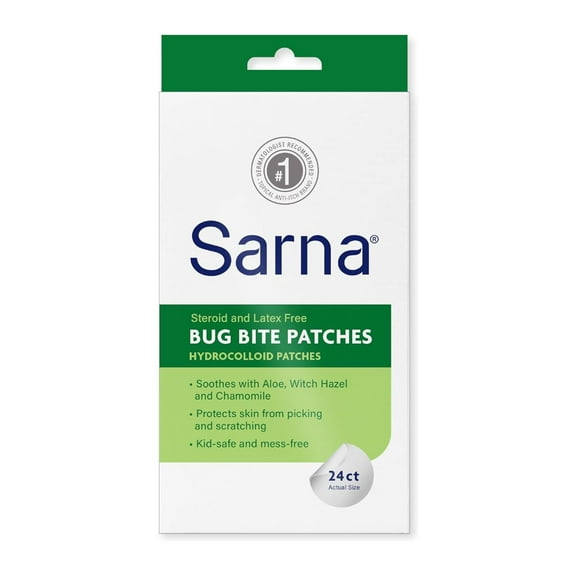 Sarna Bug Bite Patches - Peel & Stick Latex-Free Patches, Vegan, 24 ct