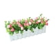 thumbnail image 3 of Adorno de escritorio con planta de flor artificial, de fácil mantenimiento y elegante, en maceta de madera. Flores rosas, 3 of 9