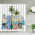 thumbnail image 6 of Vintage Summer Holiday Retro Bus Camper Van Shower Curtains Surfboard Palm Tree Bathroom Home r Bathtub Curtain With, 6 of 7