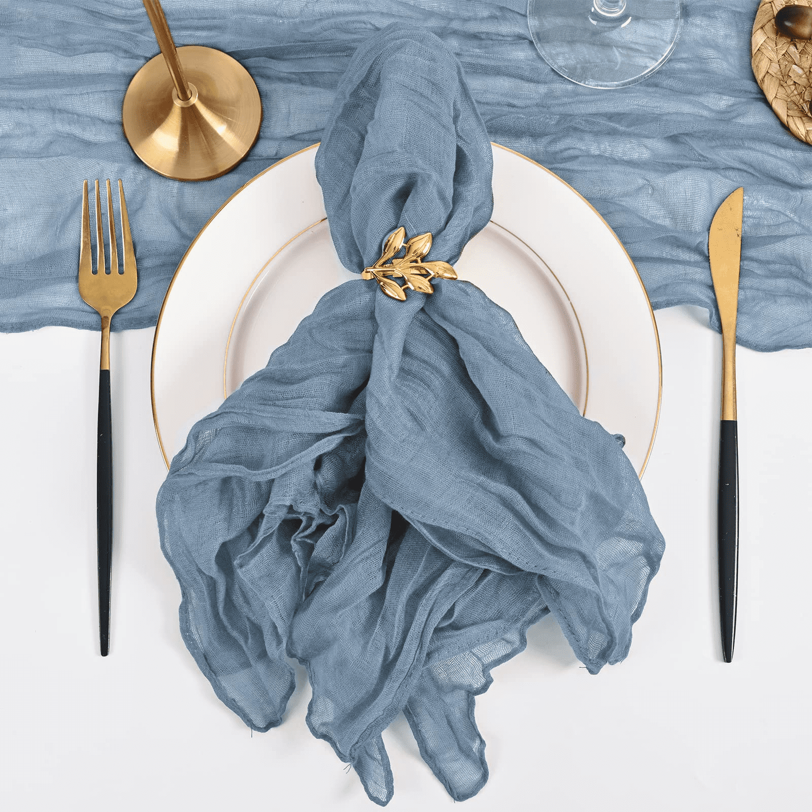  DeZerlor 20Pack Champagne Gauze Cheesecloth Napkins Boho Rustic Cloth  Napkins Bulk 21x21 Soft Cotton Linen Dinner Napkins for Christmas Table  Decor New Year Wedding Bridal Baby Shower Daily Use : Home