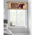 thumbnail image 4 of Kitchen Cafe Valance Curtain for Small Windows,Red Buffalo Plaid Bear Animal Rod Pocket Short Valances Vintage Wood Borad Window Treatment Panel for Living Room/Bedroom/Bathroom,42x12in, 4 of 9