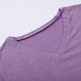 thumbnail image 6 of DHFJKG Women's Short Sleeve T Shirt V Neck Patchwork Lace Crochet Solid Color Summer Fashion Tee Casual Dressy Work Tunic Versatile Tops, 6 of 8