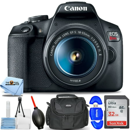 Canon EOS Rebel T7 DSLR Camera with EF-S 18-55mm Lens (International Model) - Essential 32GB Bundle