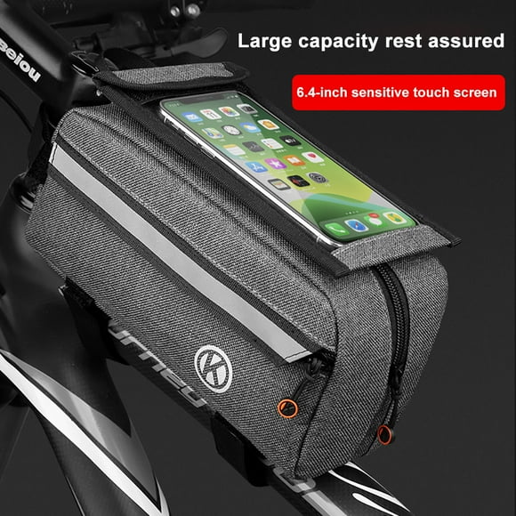 EGNMCR Bike Accessories Cycling Bicycle Top Frame Front Pannier Saddle Tube Bag Pouch Pannier Tube