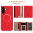 thumbnail image 3 of Decase Premium Flip Magnetic Wallet Case Compatible with Samsung Galaxy A26 5G, Shockproof RFID Wallet Protection Cover with Credit Card & Cash Slot,PC+TPU & PU Leather Hybrid Back Cover,Red, 3 of 12