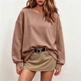 thumbnail image 2 of Womens Sweatshirts No Hood Oversized Crewneck Pullover Long Sleeve Tops | Fall Sweatshirts For Women 2026 Crew Neck Hoodie Pullover Fleece Plain Comfy Cozy Casual Travel Clothes,XL, 2 of 8