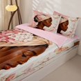 thumbnail image 3 of Castle Fairy Romantic Woman With Hydrangea Headwrap Zipper Twin Comforter Sets with Fitted Sheet and 2 Pillowcases,Delicate Butterfly Floral Art Zipper Bedding Set,Pink Reversible,4-Piece, 3 of 6