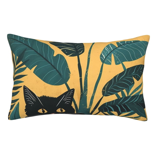 Easygdp Cat Hiding In Potted Plants for Soft Pillow Case Pillow Protectors,Perfect for Sleeping (Pillow Core Not Included)-16"x24"
