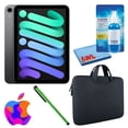 thumbnail image 1 of Apple iPad Mini 6 (2021, 64 GB, Wi-Fi + Cellular, gris espacial) (MK893LL/A) Paquete con funda negra con cremallera + kit de limpieza de pantalla Apple MK893LL/A, 1 of 9