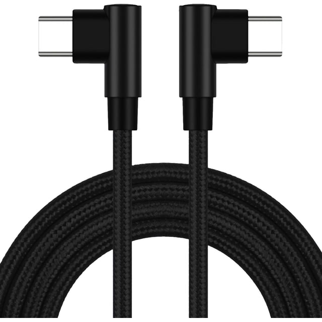 Cable Tipo USB-C 2m Fusion Black 2LL 1Pza 2m USB-C Recto a 90° Negro Rápida 60W 3A.