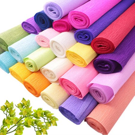 Pure Crepe Saree 1Pcs DIY Crepe Paper Wedding Birthday Party Supplies Decoration Paper Streamer Roll ()