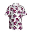 thumbnail image 3 of Xecao Tulips Flowers print Hawaiian shirt - a stylish short-sleeve button-down for men, perfect for casual beach and tropical outings., 3 of 9