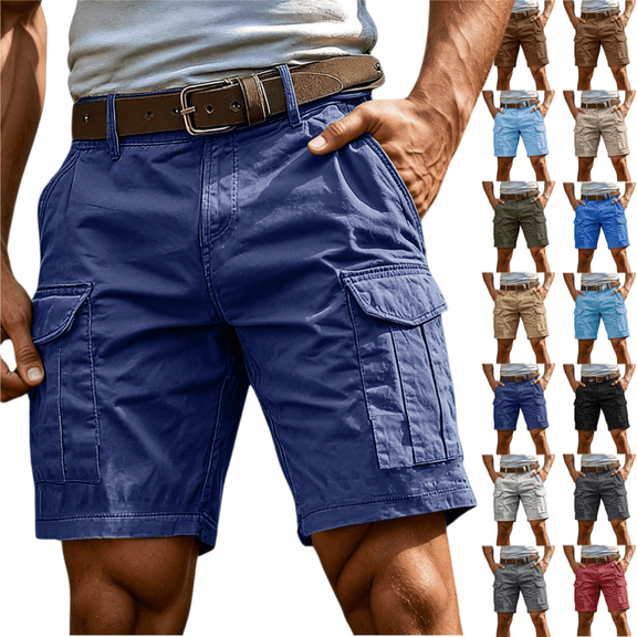 longantii Cargo Shorts for Men 7 Inch Inseam Summer Workout Hiking Shorts Elastic Baggy Golf Fishing Casual Outdoor Work Short Coffee 4XL