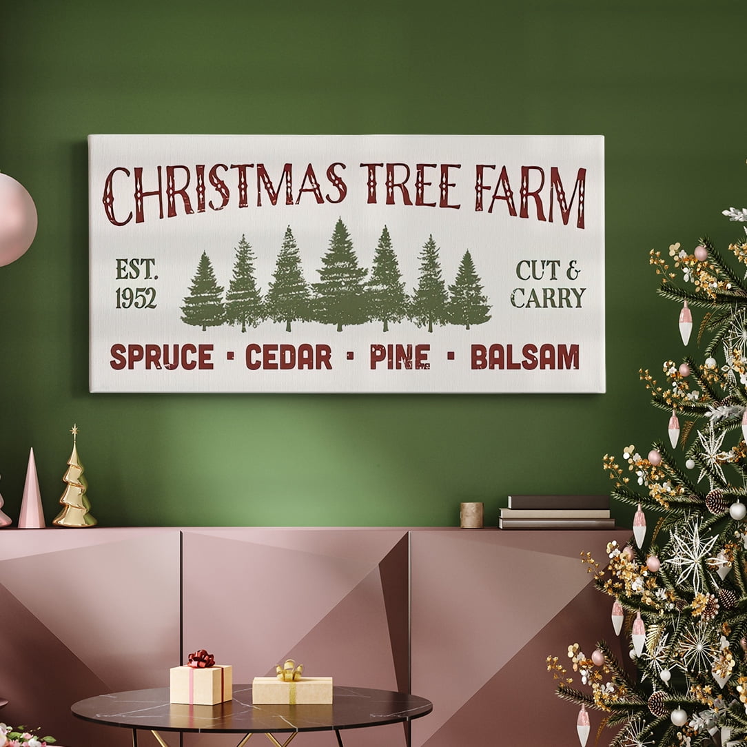 Christmas Farm Sign Collection D- Gallery Wrapped Canvas