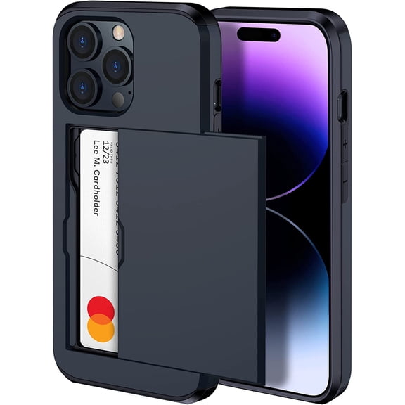 𝟐𝟎𝟐𝟒 𝗡𝗘𝗪 for iPhone 14 Pro Case Wallet, Wireless Charging Compatible iPhone 14 Pro Case with Card Holder, Slim Shockproof iPhone 14 Pro Wallet Case (Black)