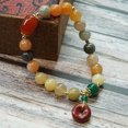 thumbnail image 2 of La nueva pulsera de calabaza de calcedonia, pulsera de peridoto étnico de estilo chino retro para mujer, joyería de jade de seda dorada simple, hebilla de seguridad de jade de seda, 2 of 2