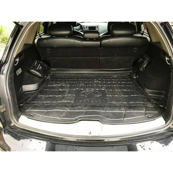 EACCESSORIES EA Rear Trunk Organizer Cargo Net for Infiniti QX70 2014-2020 – Floor Style Cargo Net for SUV – Premium Mesh Elastic Car Trunk Organizer Vehicle Carrier Storage – Compatible with QX70