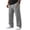 Gray #047, variant on Pants For Men Waffle Knit Straight Leg Casual Pants Elastic Drawstring Waist Leather Patch Decor Side Pockets Trendy Streetwear Trousers For Everyday Wear, 4XL