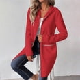 thumbnail image 7 of Women's Long Full Zip Hoodie Oversized Lightweight Tunic Sweatshirt Jacket with Zip Pockets Fashion Coat, 7 of 7