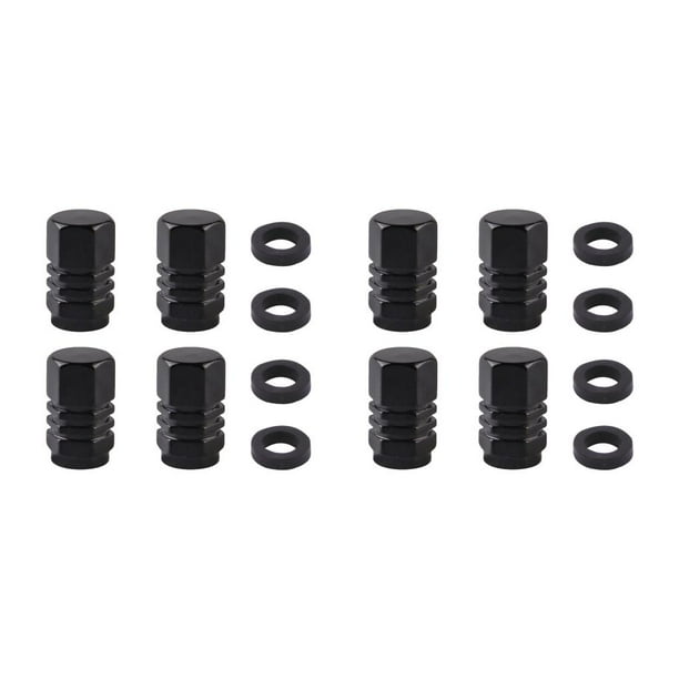 Riwesomey Paquete de 4 tapones antipolvo para neumáticos de coche, cubierta protectora extraíble para motocicleta con cojín negro Negro 2piezas Riwesomey CBP449087