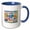 Blue/White, variant on 3drose, Devoted, Clever, Handsome, Kind, Motivator Papa Text Art for a Father, 11oz Magic Transforming Mug