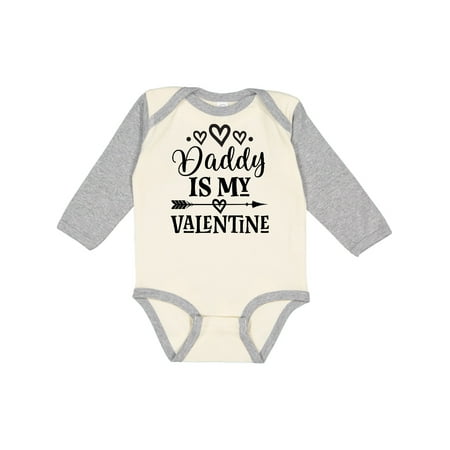 

Inktastic Daddy is My Valentine Holiday Gift Baby Girl Long Sleeve Bodysuit