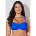 thumbnail image 5 of Swimsuits for All Women's Valentine Ruched Bandeau Bikini Top, 5 of 6