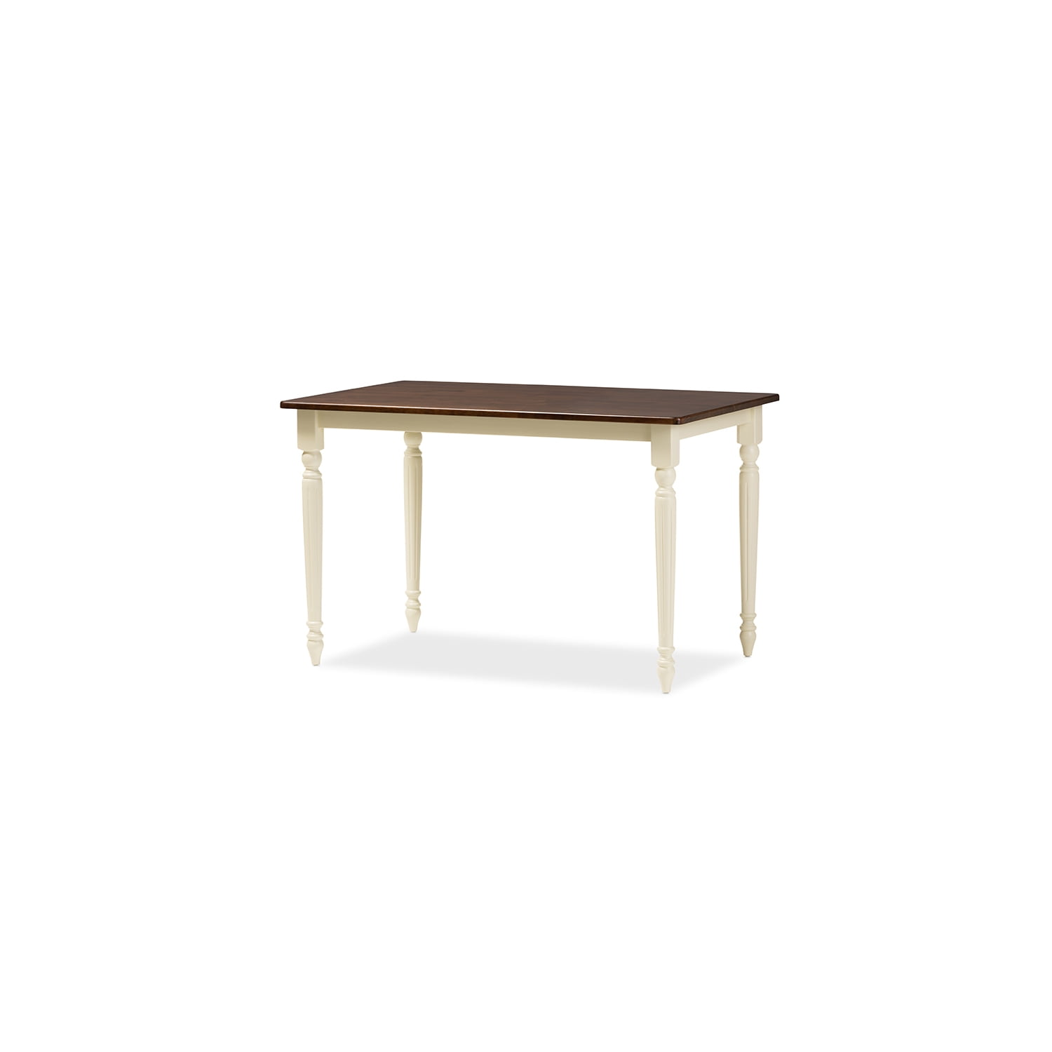 Baxton Studio Napoleon French Wood Dining Set Finish Cherry Brown Cream Style French Country Cottage Walmart Com Walmart Com
