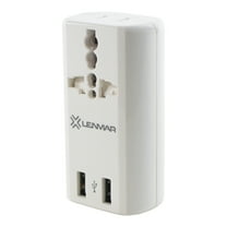 Lenmar Ultra-Compact All-in-One Travel Adapter with USB Port (White), AC150USBW