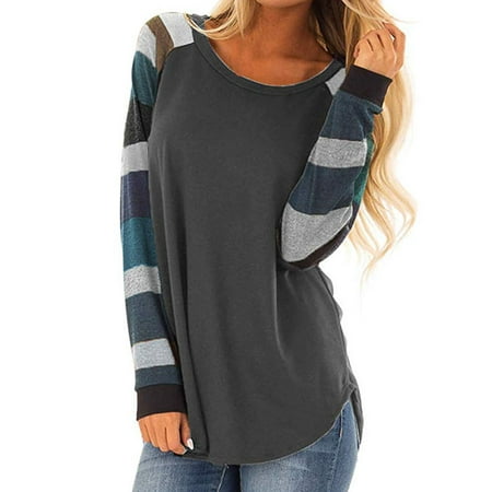 Vista - Women Casual Shirts Mutil Color Striped Long Sleeve Tops ...