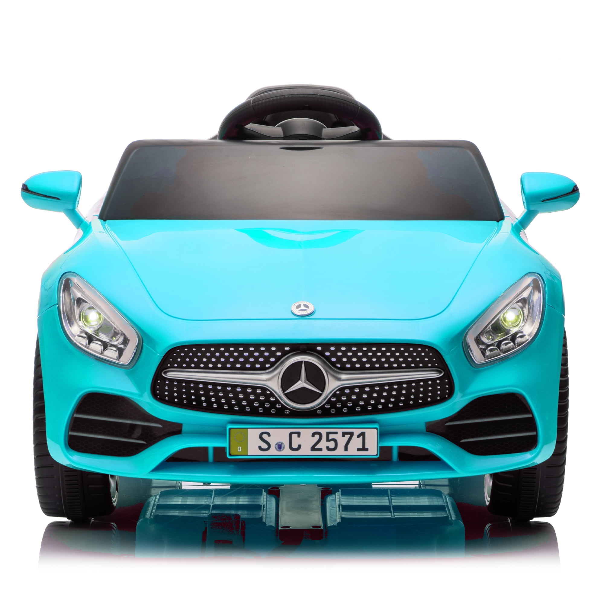 Licensed Benz CLS 350 12V Electric Ride on Toys with Bluetooth Music, LED Lights, Spring Suspension, Power Car Wheels, Electric Car for Kids with Parent Remote Control (Blue)
