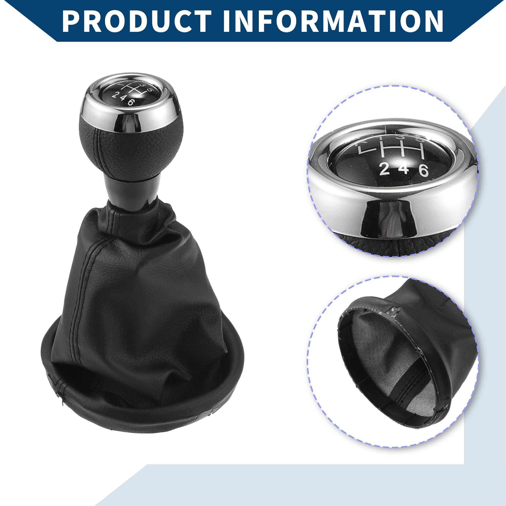 Gear Shift Knob with Dust Cover 6 Speed Manual Stick Shifter Knob for Mini Cooper R56 Plastic Black